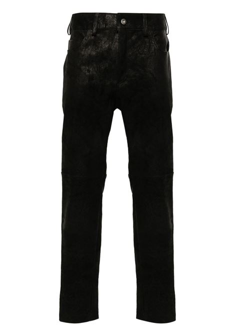 Pantaloni in pelle in nero Salvatore santoro - uomo SALVATORE SANTORO | Pantaloni | 47587UBLK